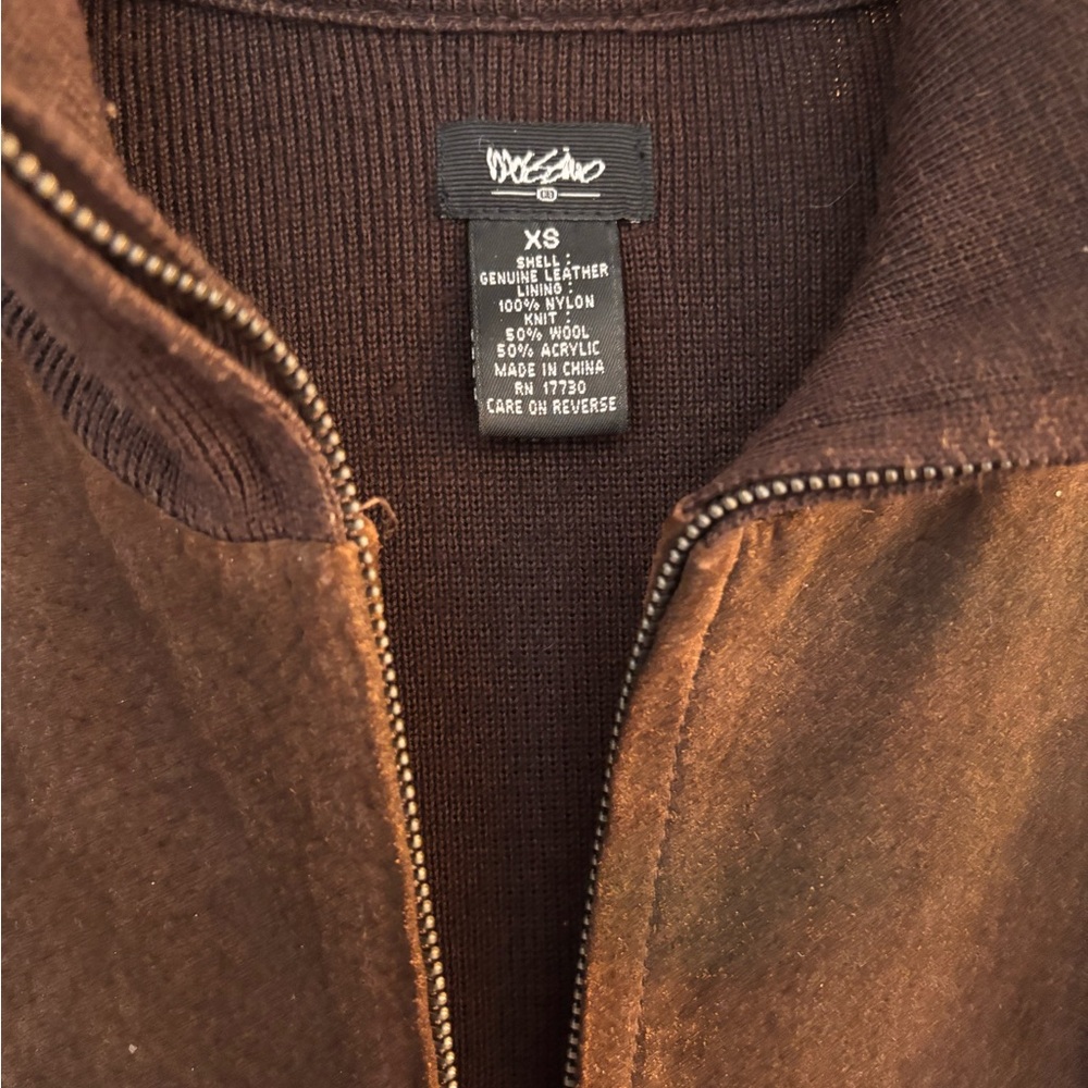Mossimo Dark Brown Leather Suede Jacket XS - Picture 2 of 3